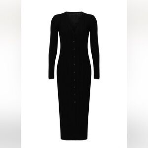 Ribbed Cardigan Dress - size S in Black